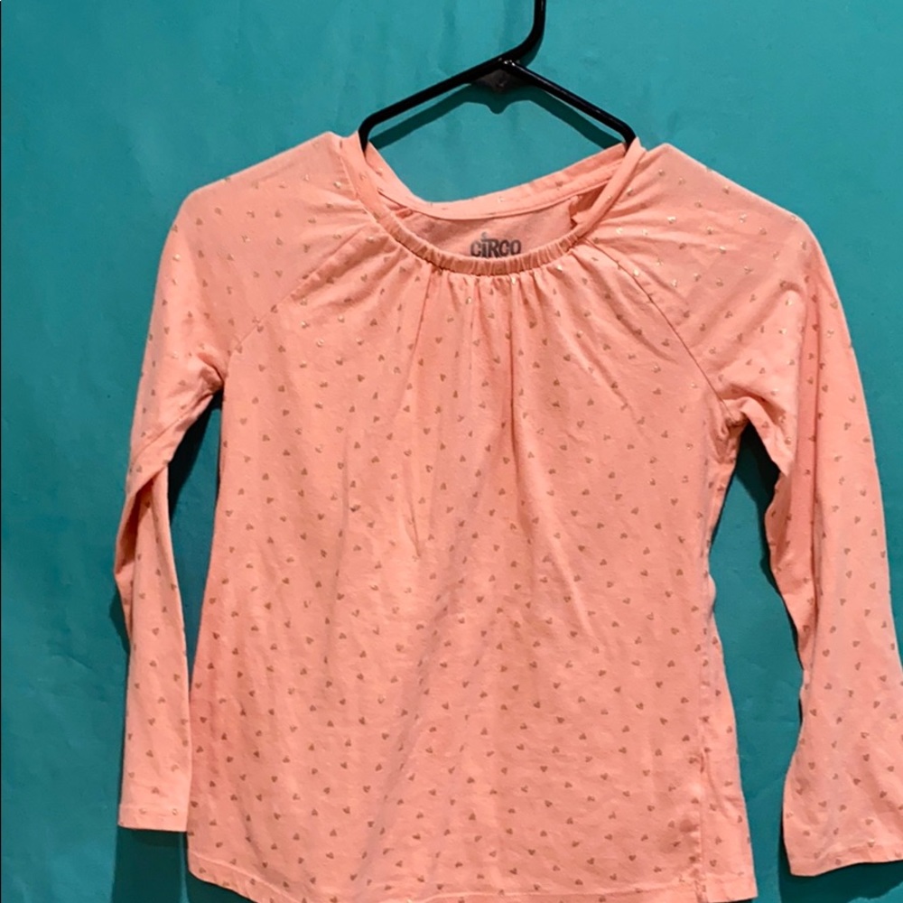Coral gold heart long sleeve